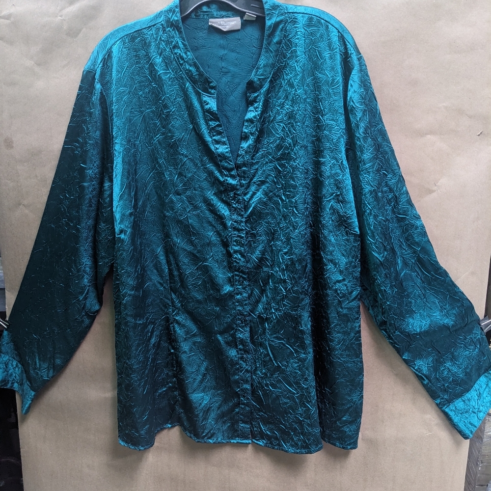croft & barrow Teal Long Sleeve Blouse